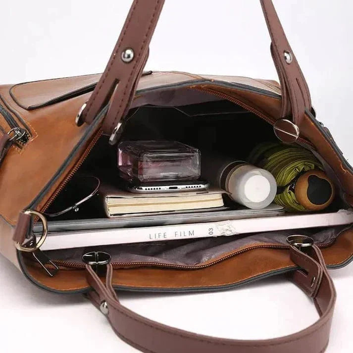 Jennifer™ - Elegante Vintage-Ledertasche für die Schulter