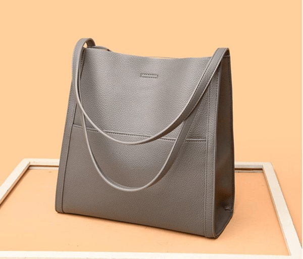 Denise™ - Schlichte Leder-Schultertasche in uni Farbe