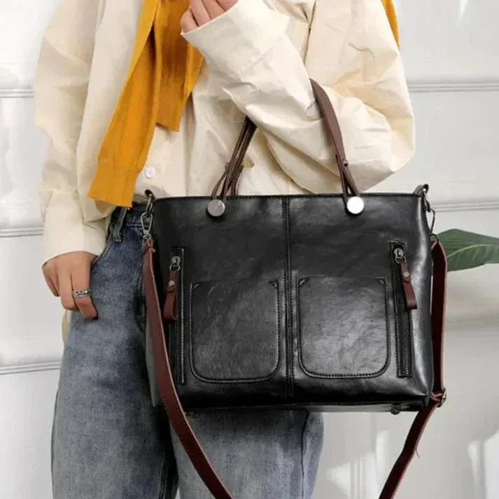 Jennifer™ - Elegante Vintage-Ledertasche für die Schulter