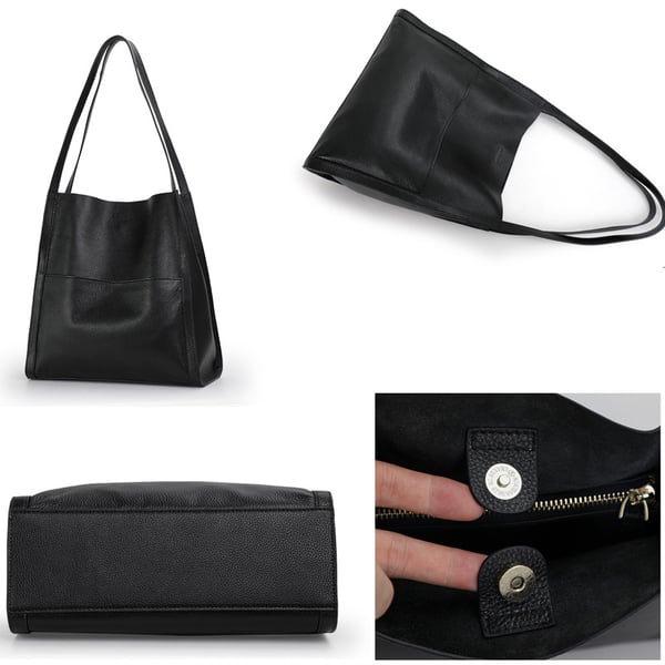 Denise™ - Schlichte Leder-Schultertasche in uni Farbe