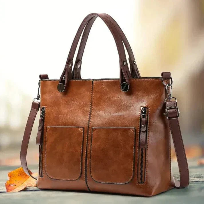 Jennifer™ - Elegante Vintage-Ledertasche für die Schulter