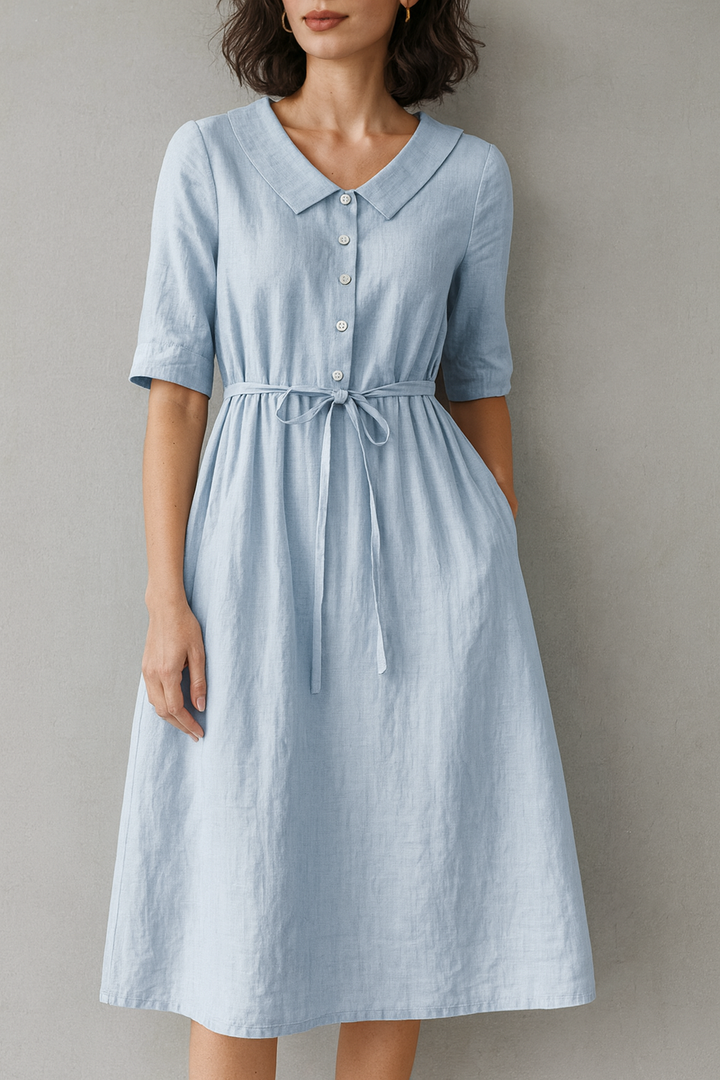 Lux™ - Elegantes Kurzarmkleid mit Schnürung an der Taille