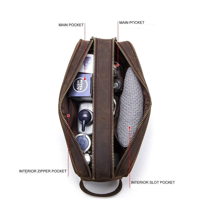 Jay™ - Crazy Horse Leder Kulturbeutel