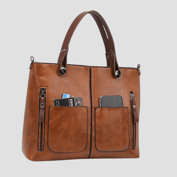 Jennifer™ - Elegante Vintage-Ledertasche für die Schulter