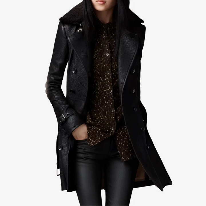 Alessandra™ - Eleganter 3/4-Ledermantel