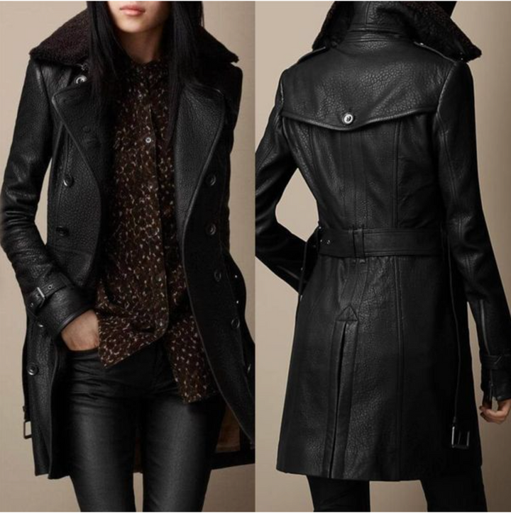 Alessandra™ - Eleganter 3/4-Ledermantel