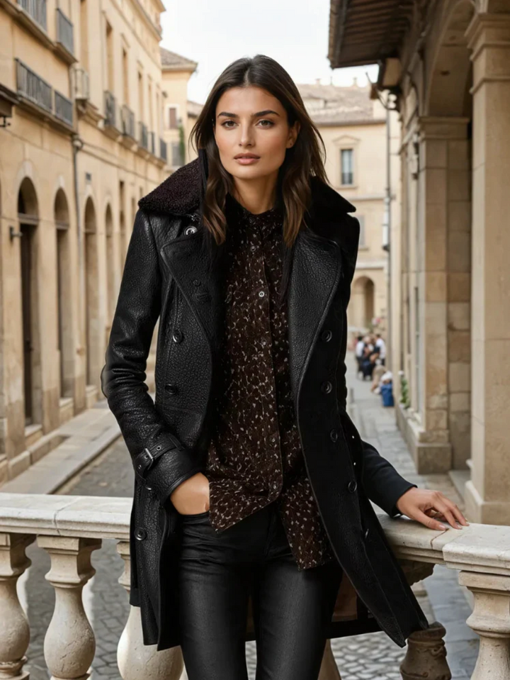 Alessandra™ - Eleganter 3/4-Ledermantel