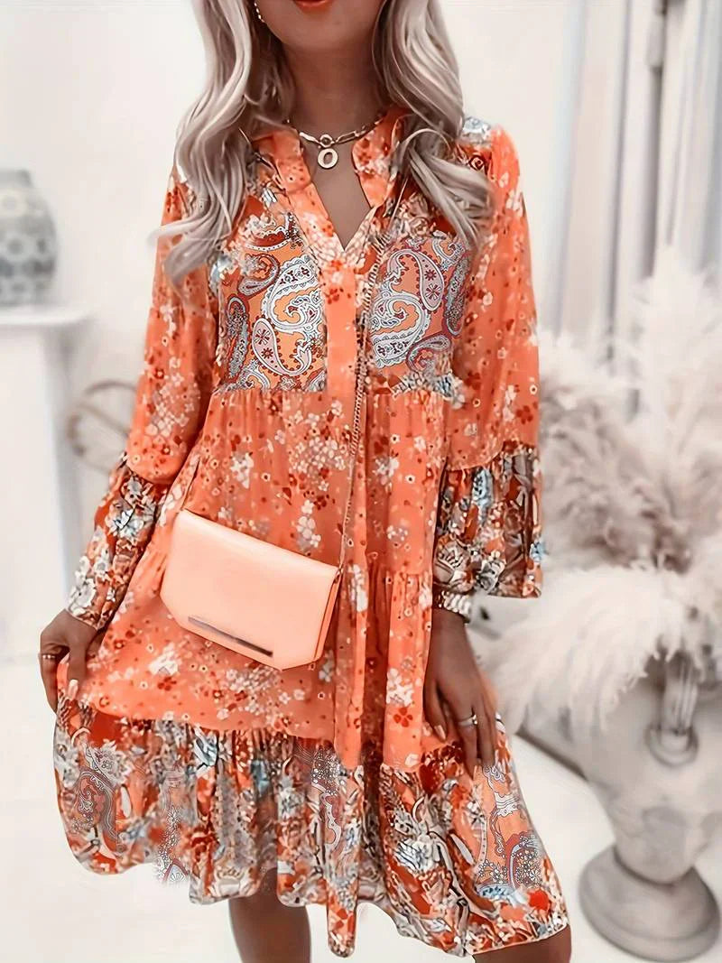 Ashley™ – Stylisches Boho-Kleid mit trendigem Druck für einen einzigartigen Look