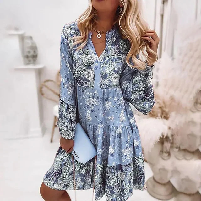 Ashley™ – Stylisches Boho-Kleid mit trendigem Druck für einen einzigartigen Look