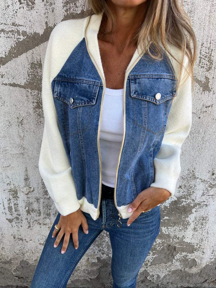 Caiya™ - Stilvolle Jacke mit Reißverschluss und V-Ausschnitt