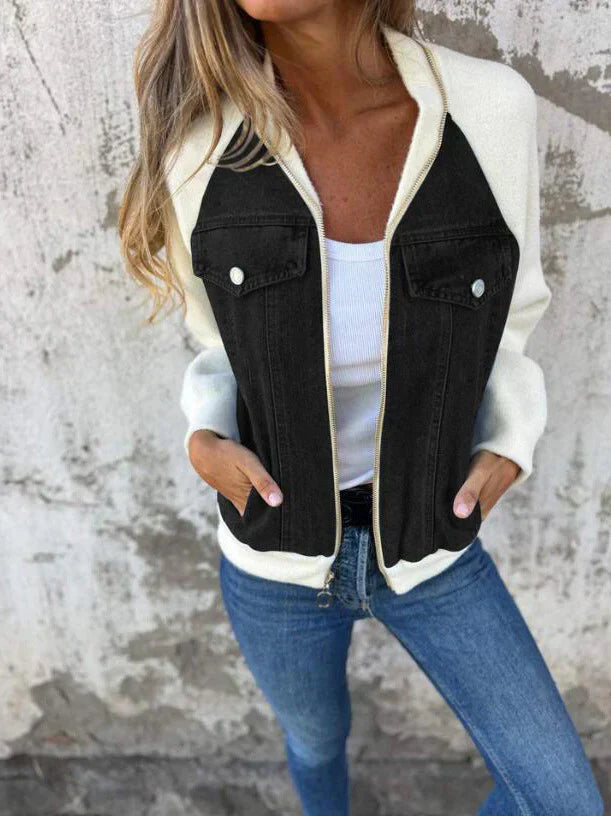Caiya™ - Stilvolle Jacke mit Reißverschluss und V-Ausschnitt