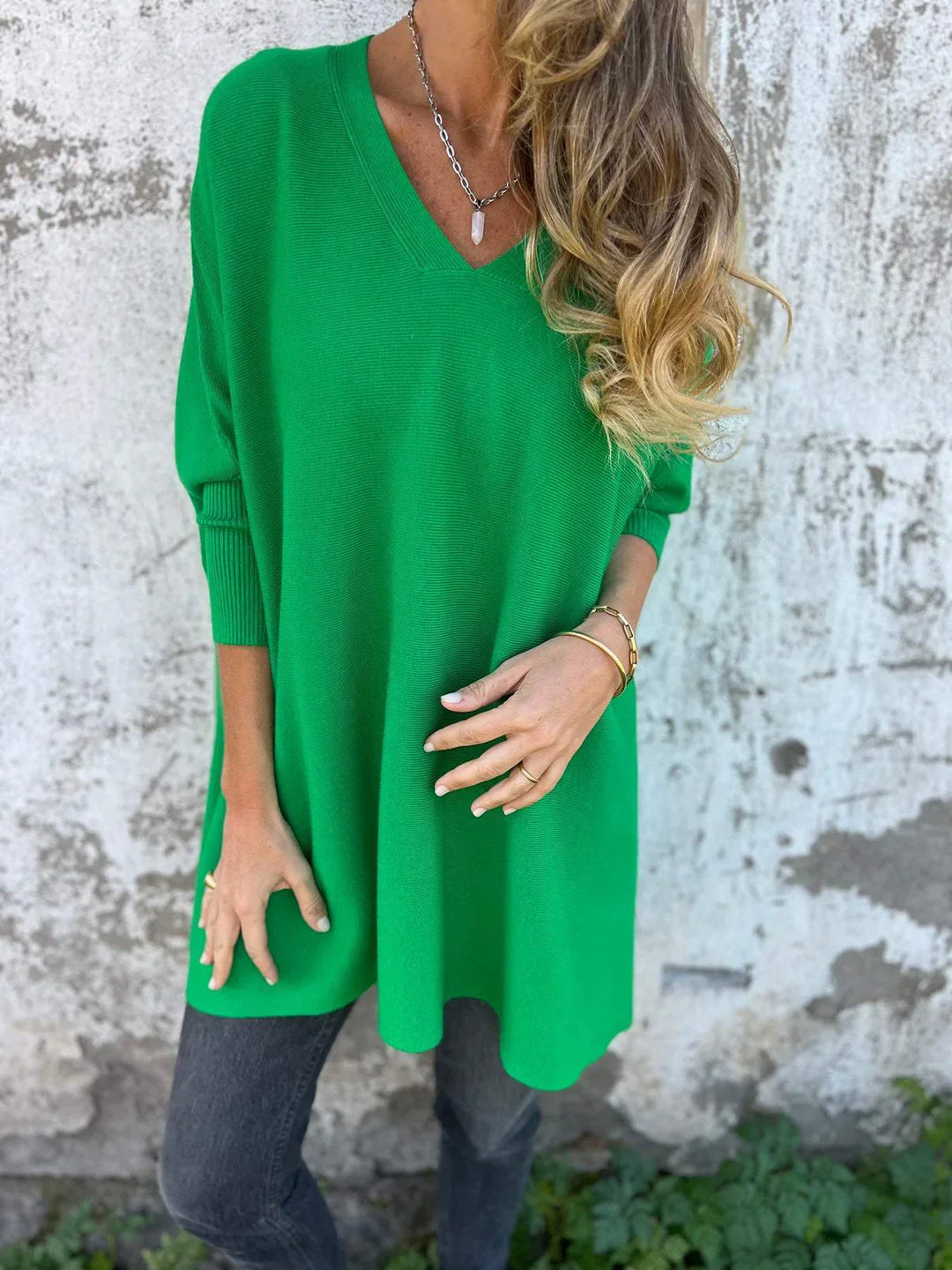 Carmen™ - Luxuriöser oversized V-Ausschnitt Pullover