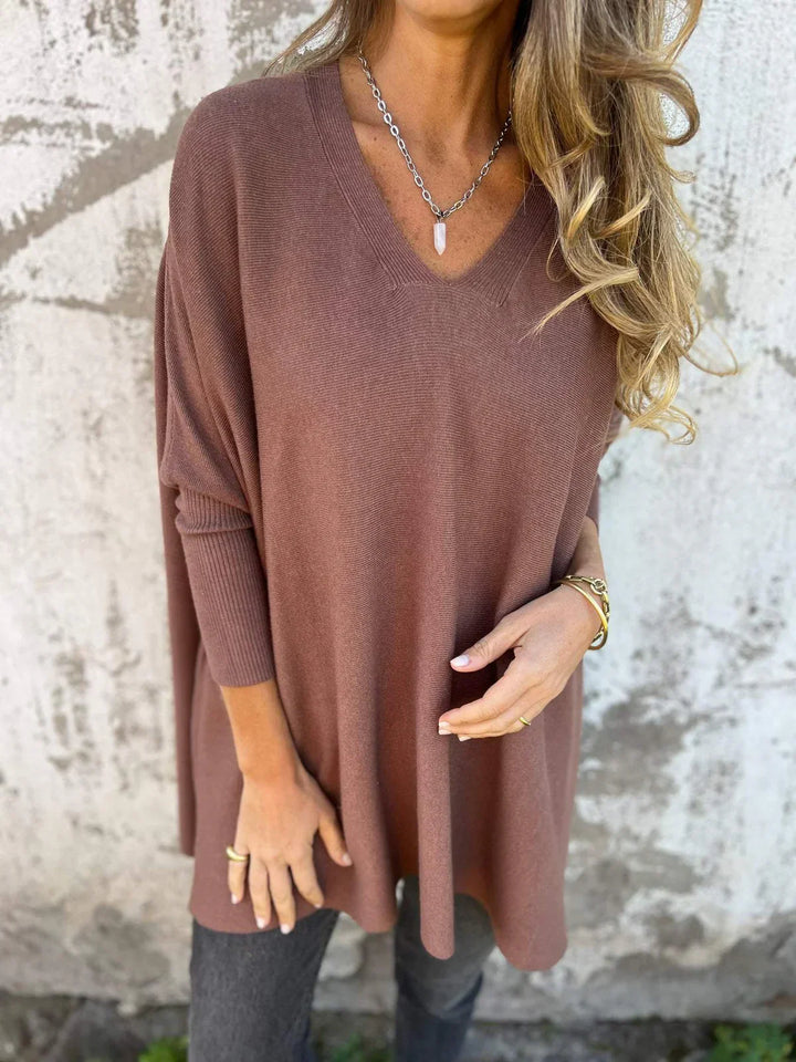 Carmen™ - Luxuriöser oversized V-Ausschnitt Pullover
