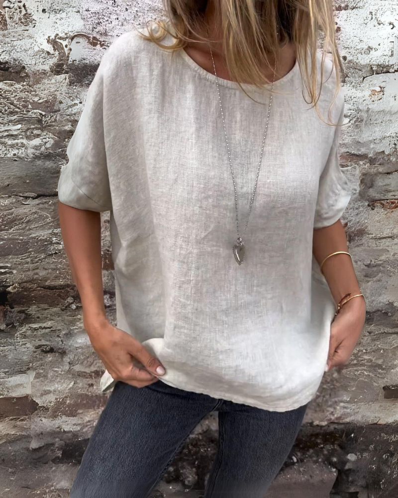 Giada™ – Elegantes Baumwoll-Leinen-T-Shirt