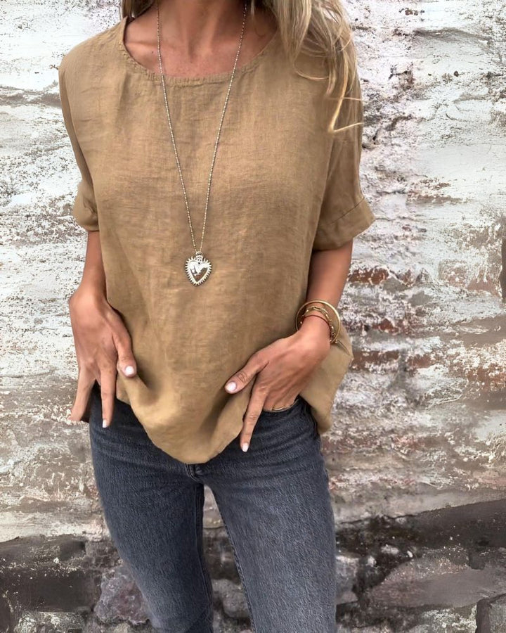 Giada™ – Elegantes Baumwoll-Leinen-T-Shirt