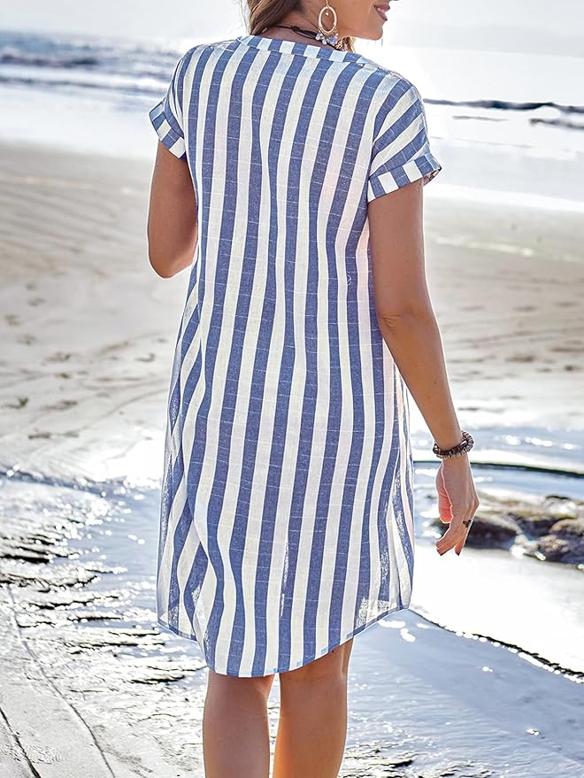 Martine™ - Stylisches gestreiftes Hemdkleid
