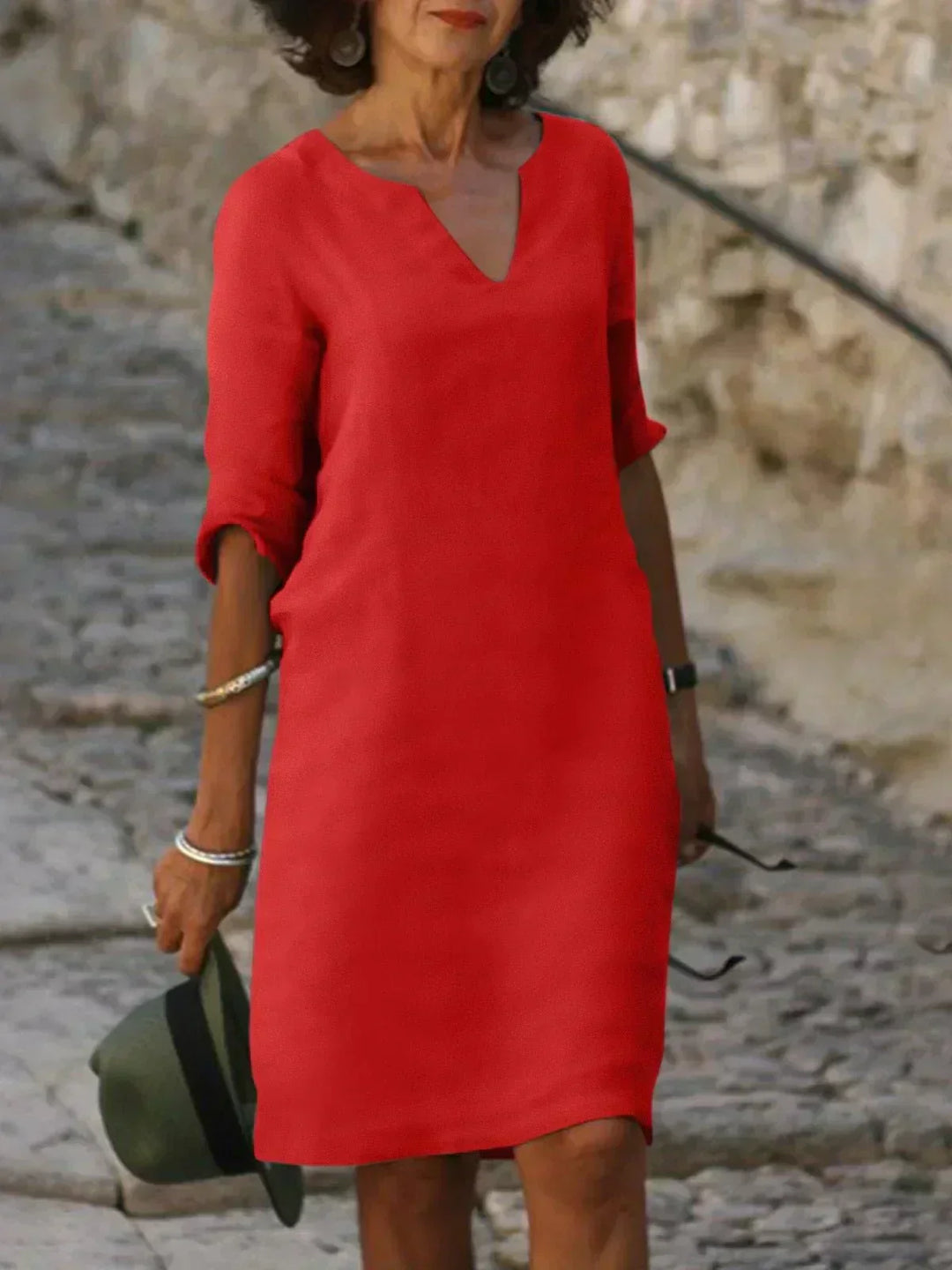 Beatrice™ - Kleid mit eleganten V-Ausschnitt-Details