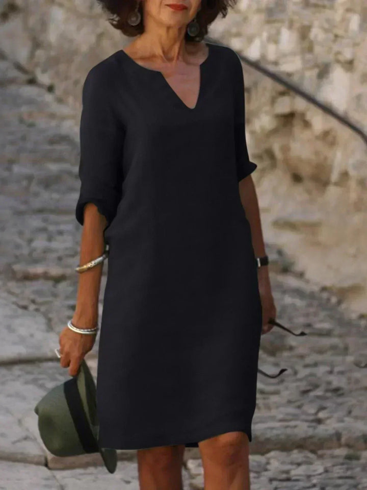 Beatrice™ - Kleid mit eleganten V-Ausschnitt-Details