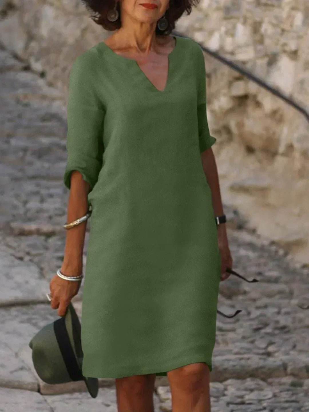 Beatrice™ - Kleid mit eleganten V-Ausschnitt-Details