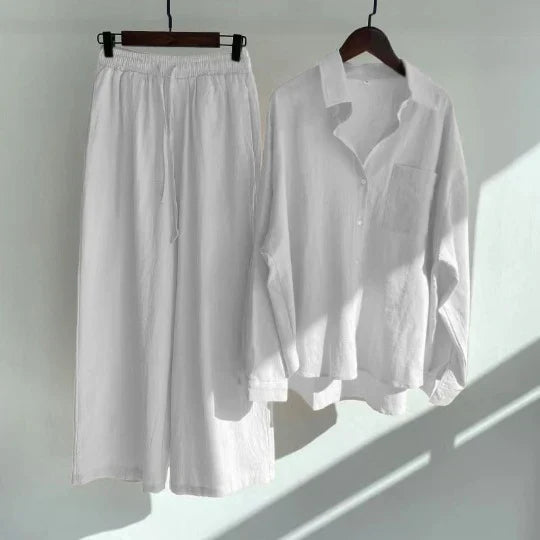 Solène™ - Elegantes 2-teiliges Leinen-Set für mühelosen Stil