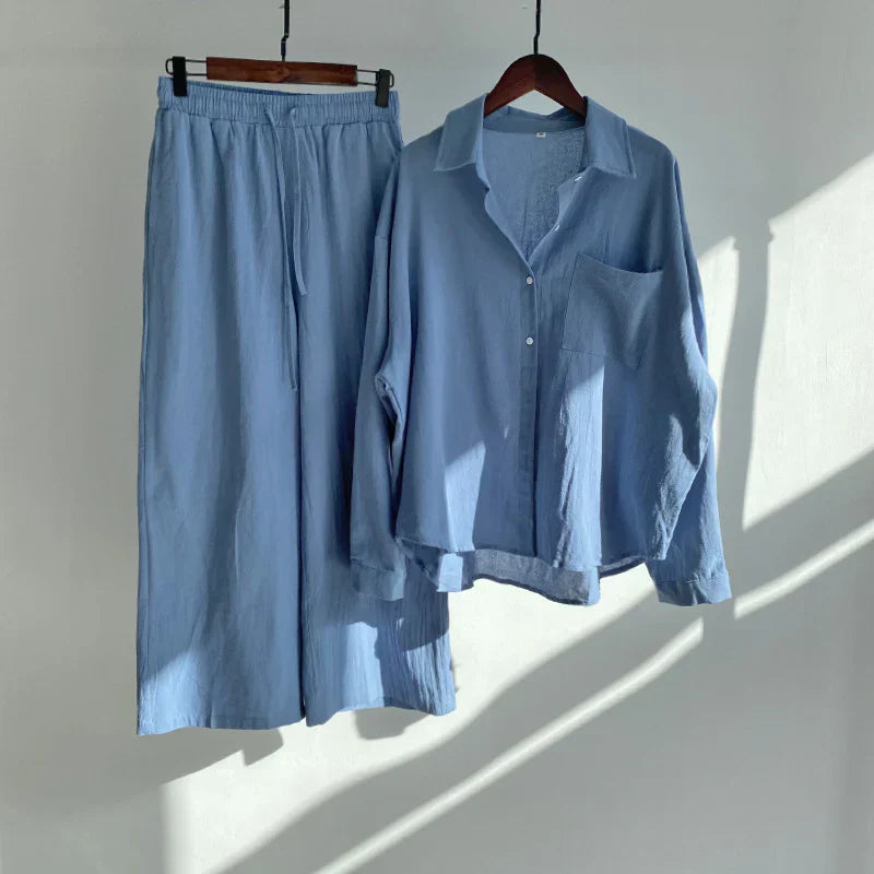 Solène™ - Elegantes 2-teiliges Leinen-Set für mühelosen Stil