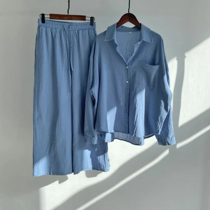 Solène™ - Elegantes 2-teiliges Leinen-Set für mühelosen Stil