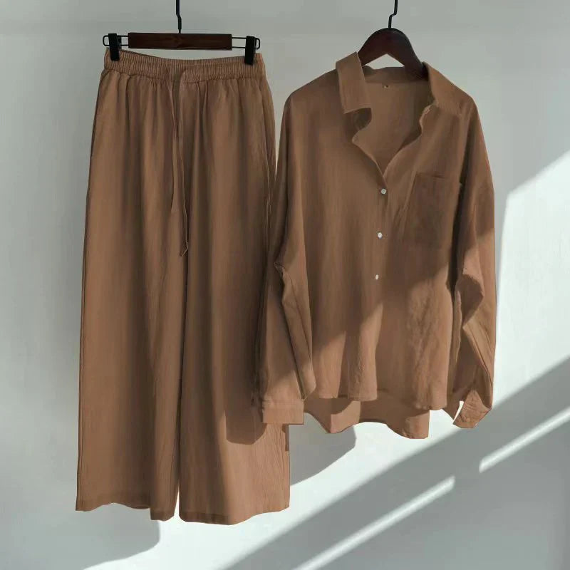 Solène™ - Elegantes 2-teiliges Leinen-Set für mühelosen Stil