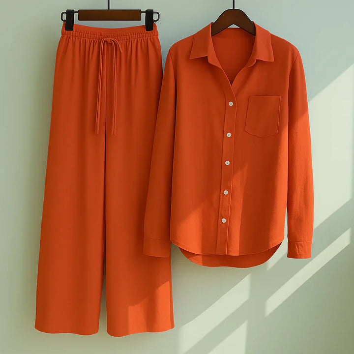 Solène™ - Elegantes 2-teiliges Leinen-Set für mühelosen Stil