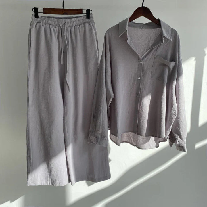 Solène™ - Elegantes 2-teiliges Leinen-Set für mühelosen Stil